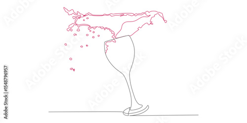 Continuous line vector design illustration of wine drink, for drinking together, cheers eps 2