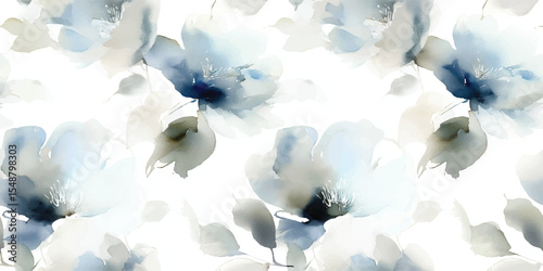 Elegant Floral Watercolor Seamless Pattern Artistic Botanical Print for Textile Wallpaper Design