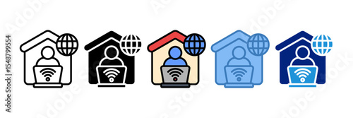 Remote Work Icon Element For Design