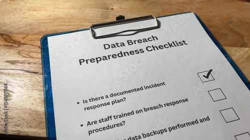 Man Reviewing Data Breach Checklist — Cybersecurity Compliance Footage