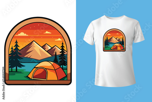 Nature embrace our camping grace. Camping t-shirt design Vector graphics. Shirt design, T shirt Design vector, apparel, outdoor, adventure, camp. Nature