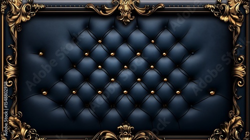 Dark navy tufted headboard