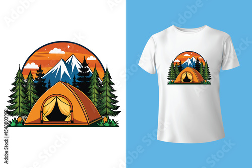 Nature embrace our camping grace. Camping t-shirt design Vector graphics. Shirt design, T shirt Design vector, apparel, outdoor, adventure, camp. Nature