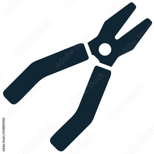 Pliers icon vector, representing gripping, bending, and cutting. Perfect for electrical work, DIY projects, mechanics, and various fixing tasks.