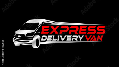 van cargo logo vector silhouette delivery service design for company distribution logistic