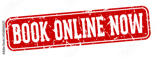 book online now rectangular sign. book online now stamp
