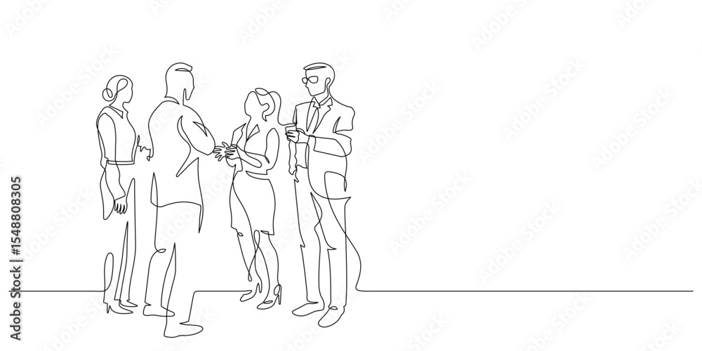 group of people talking and meet up business community one line drawing continuous. thin line illustration contour of networking and meeting group hand drawn copy space group of people talking and meet up business community one line drawing continuous. thin line illustration contour of networking and meeting group hand drawn copy space