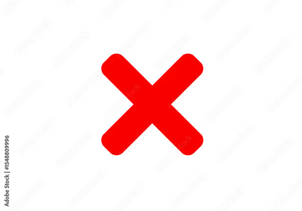 Obraz premium Red cross mark on black background representing error or incorrect selection