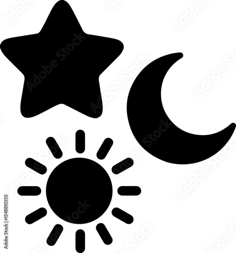 star, sun, moon design for templates.