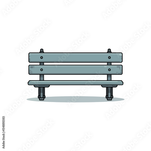 Simple Flat Design Park Bench Illustration
