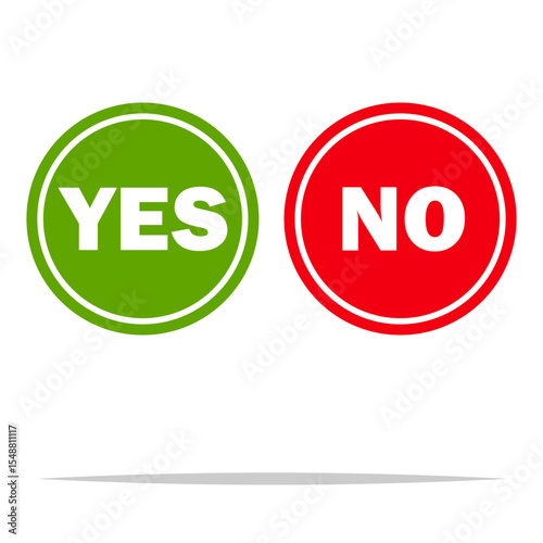 Yes and no round icon vector isolated illustration