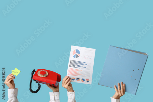 Female hands with telephone...