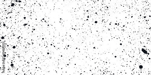 white background dirt overlay or screen effect use for grunge, Dots and Drains Black ink splatters, Ink blots set, Abstract mild textured effect Vector Illustration.