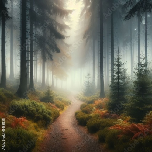 Path A winding forest path barely
