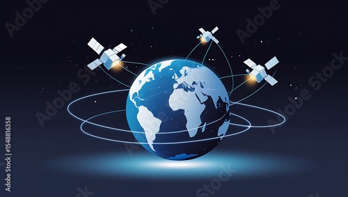 Global Satellite Network Connecting the Earth