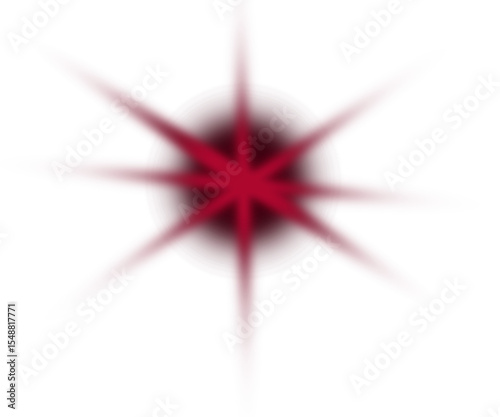 Bright light lens, light effect reflections, neon illumination on transparent background.