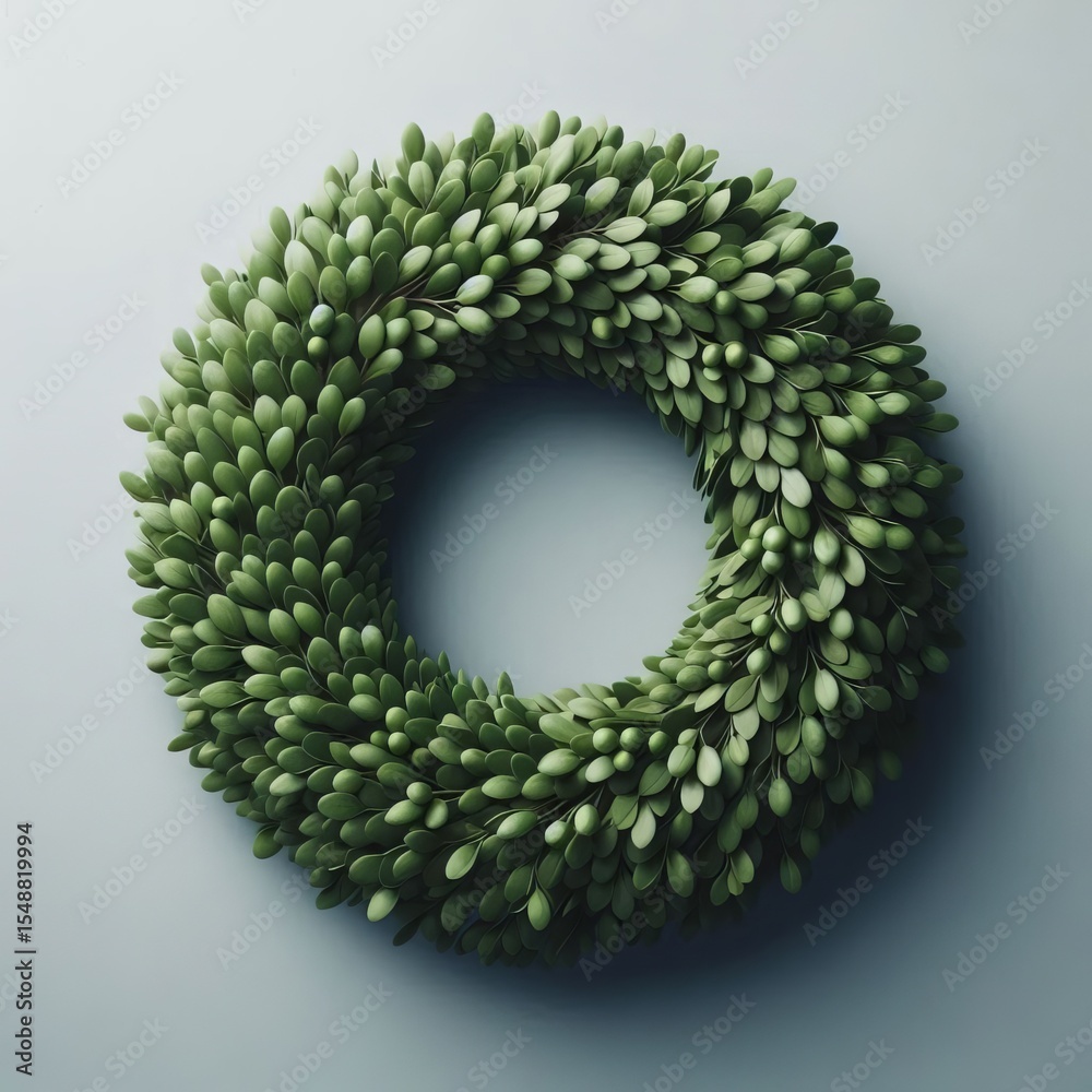 Obraz premium Boxwood Wreath from boxwood sprigs