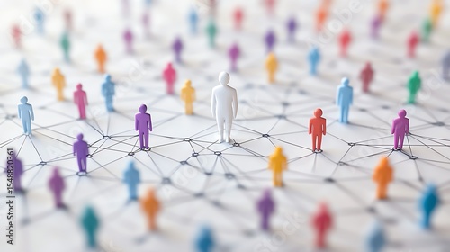 Diverse network of connected figures symbolizing unity.