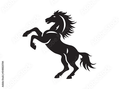 Silhouette design of a beautiful black horse
