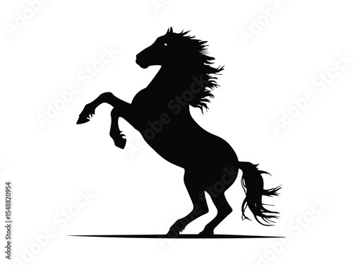 Silhouette design of a beautiful black horse