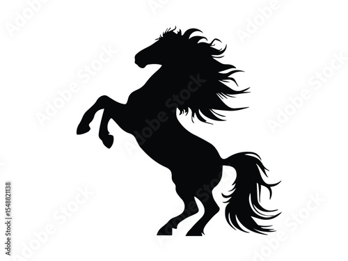 Silhouette design of a beautiful black horse
