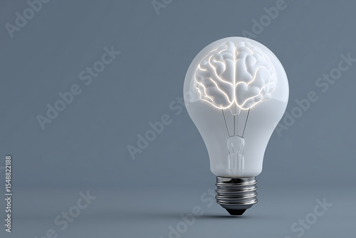  Lightbulb symbol with AI neural lines, innovation and smart tech idea, stock photo style