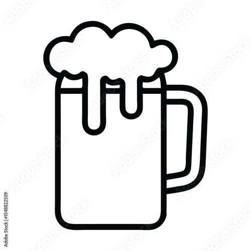 Beer icon outline Premium Vector