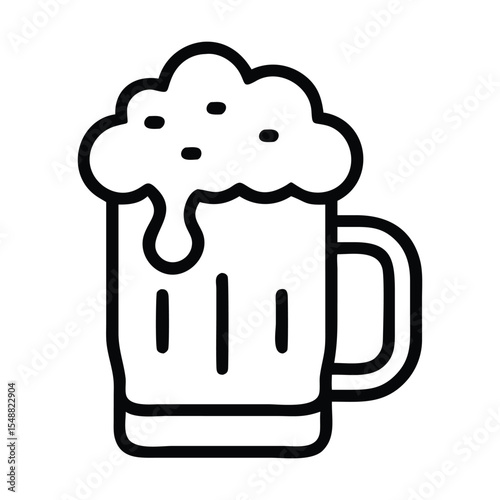 Beer icon outline Premium Vector