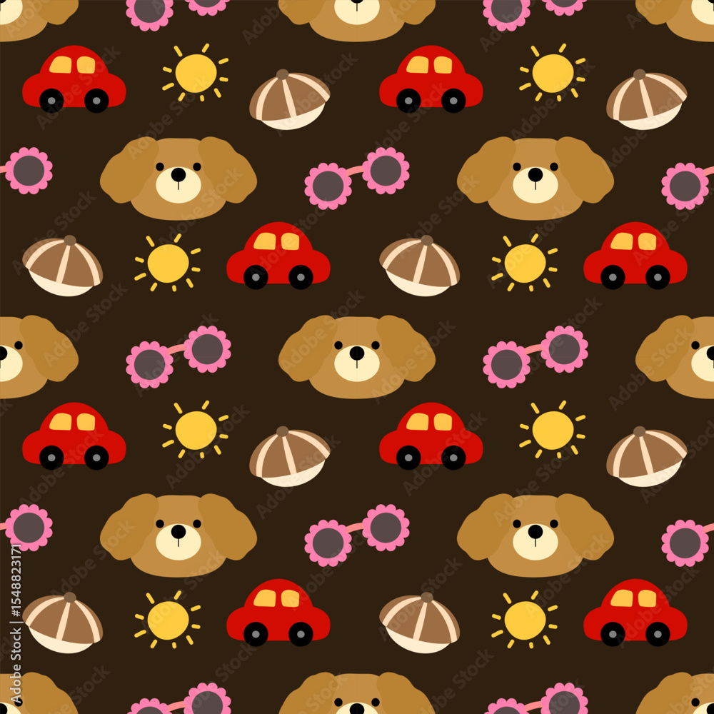 Fototapeta premium seamless pattern with funny monsters