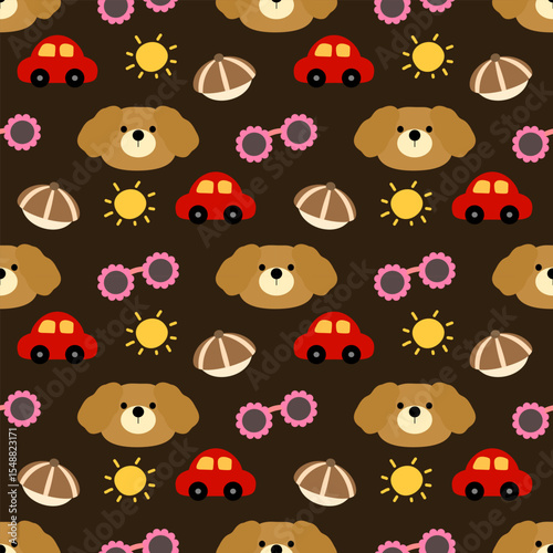 seamless pattern with funny monsters