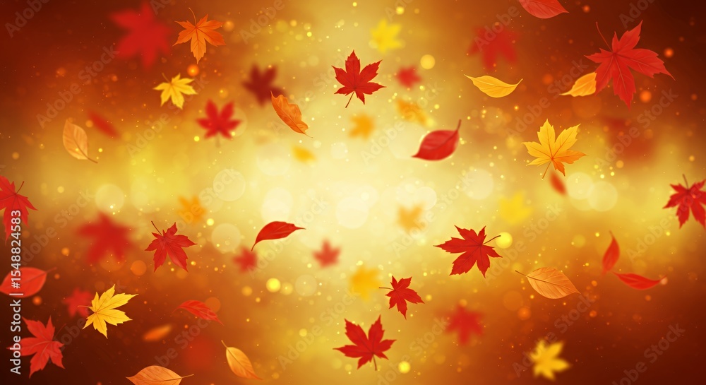 Autumnal Bliss: A Whimsical Dance of Falling Leaves in Warm Hues Autumnal Bliss: A Whimsical Dance of Falling Leaves in Warm Hues