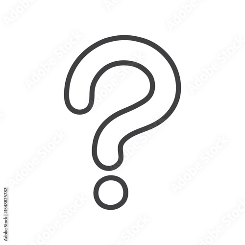 Outline question mark Icon isolated flat design.