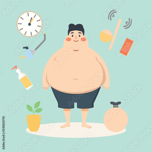 Pregnant woman cartoon holding milk and clock in fun illustration style