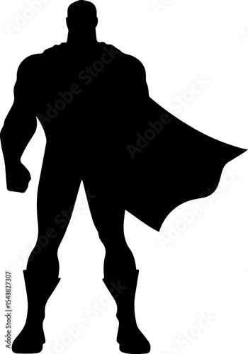 Men super hero silhouette vector illustration