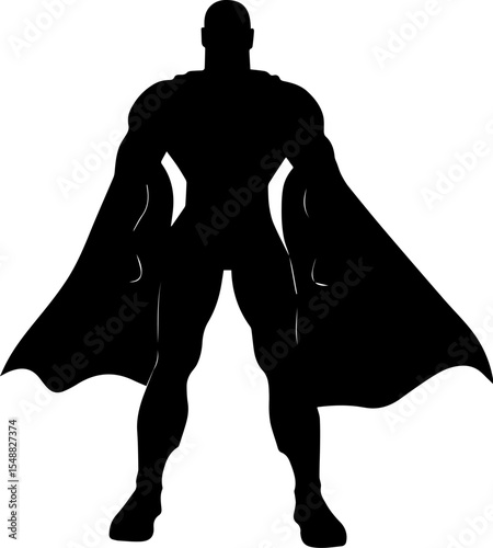 Men super hero silhouette vector illustration