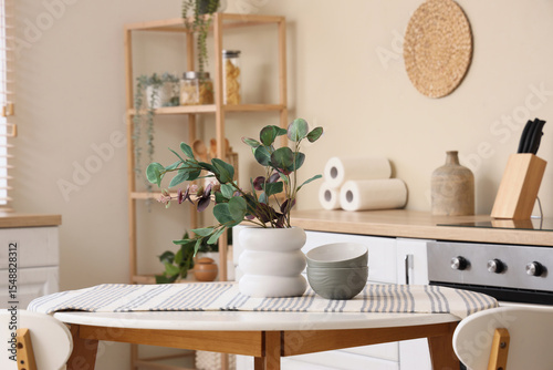 Vase with eucalyptus branch...