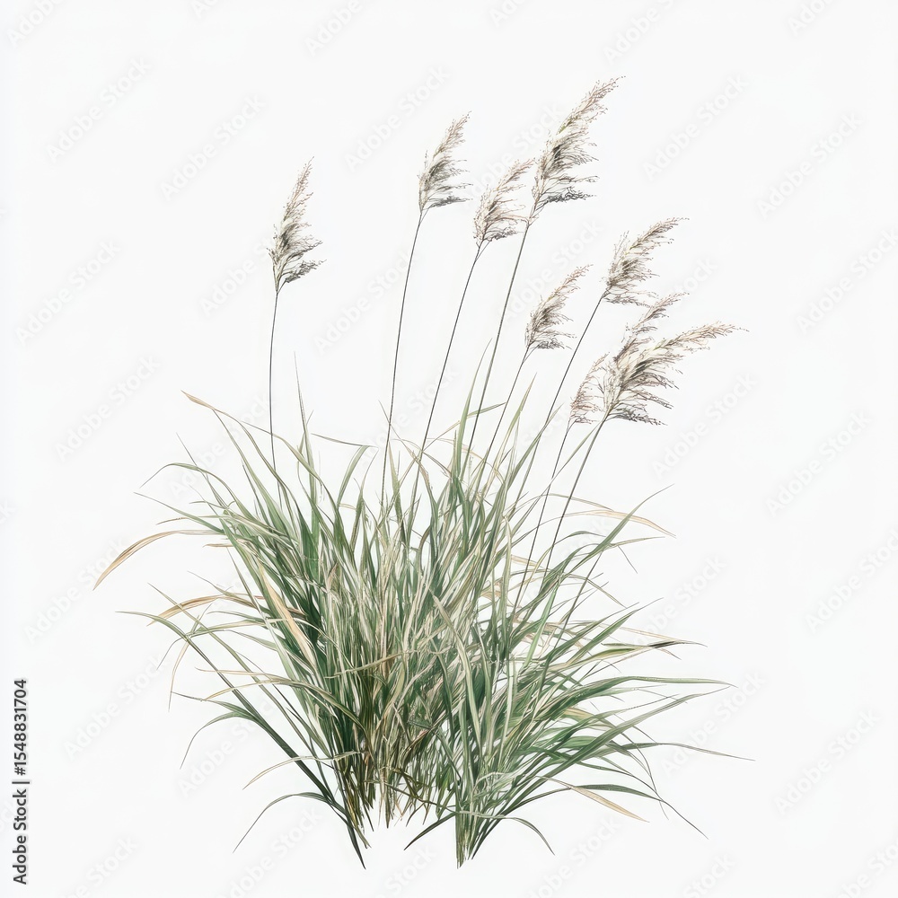 Fototapeta premium Hyper realistic 3d render Elegant Ornamental Grass: Nature's Architectural Design Element AI Generative