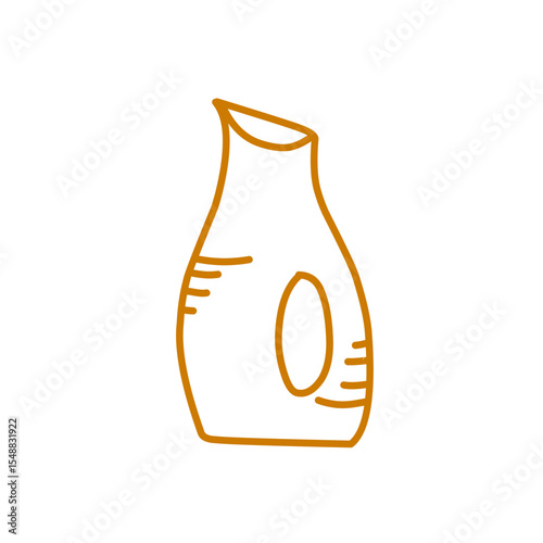 clay vase line art icon