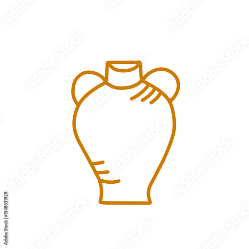 clay vase line art icon