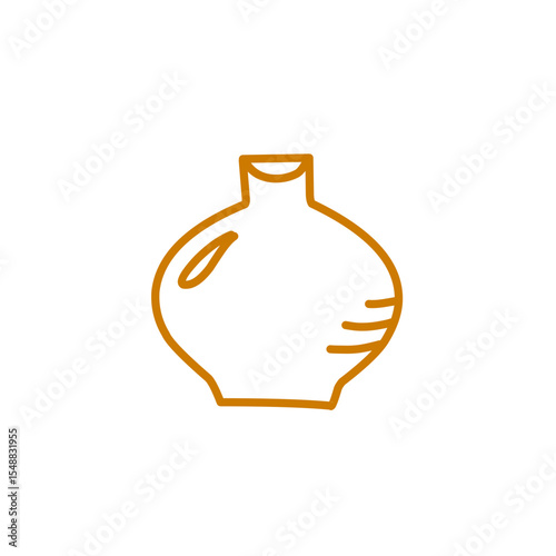 clay vase line art icon
