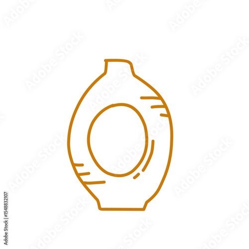 clay vase line art icon