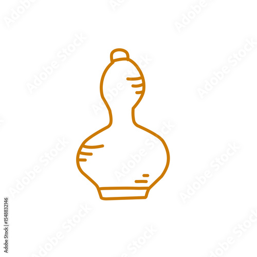 clay vase line art icon