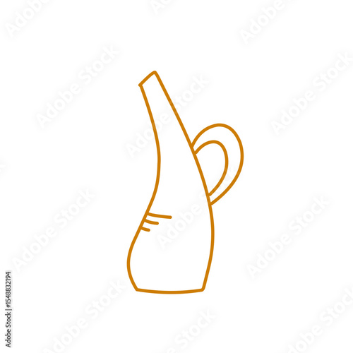 clay vase line art icon