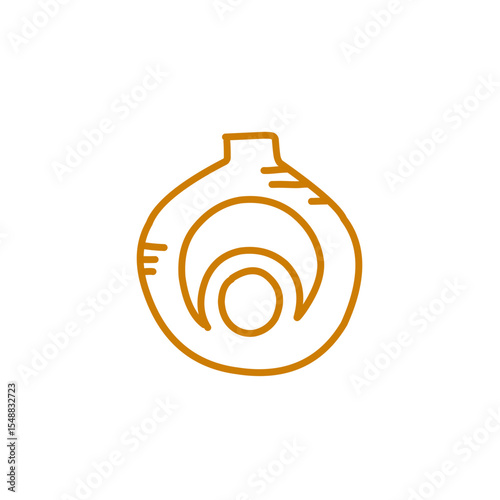 clay vase line art icon