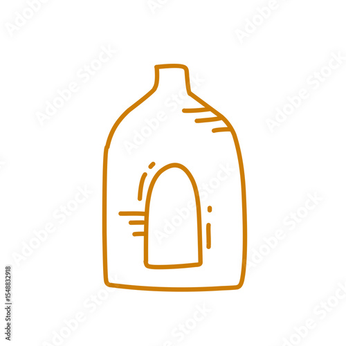 clay vase line art icon