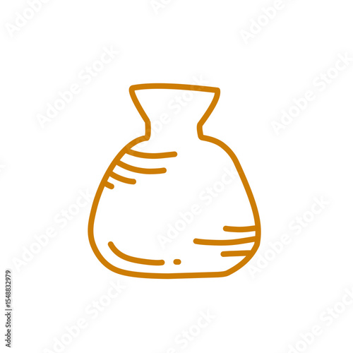 clay vase line art icon
