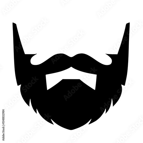 Simple beard logo silhouette