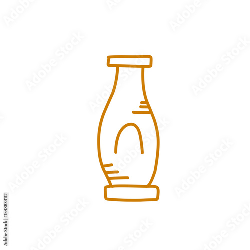 clay vase line art icon