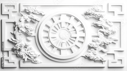 Intricate White Circular And Straight Line Design
