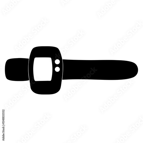 Black Wearable Fitness Tracker Device Displaying Health Statistics and Performance Metrics